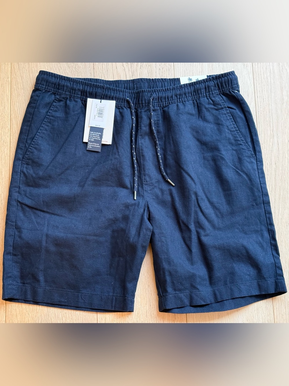 Report Collection Men’s Summer Linen Blend Shorts Navy XL NWT Vacation Travel